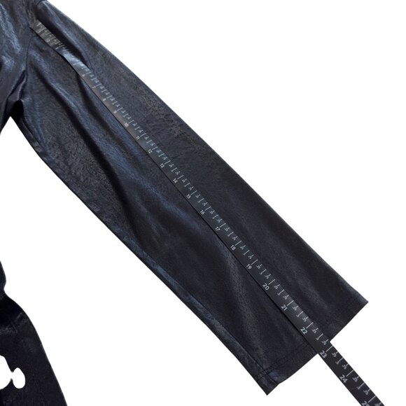 Soft Works Faux Coating Black Open Front Cardigan Jacket Womens S - Picture 5 of 11